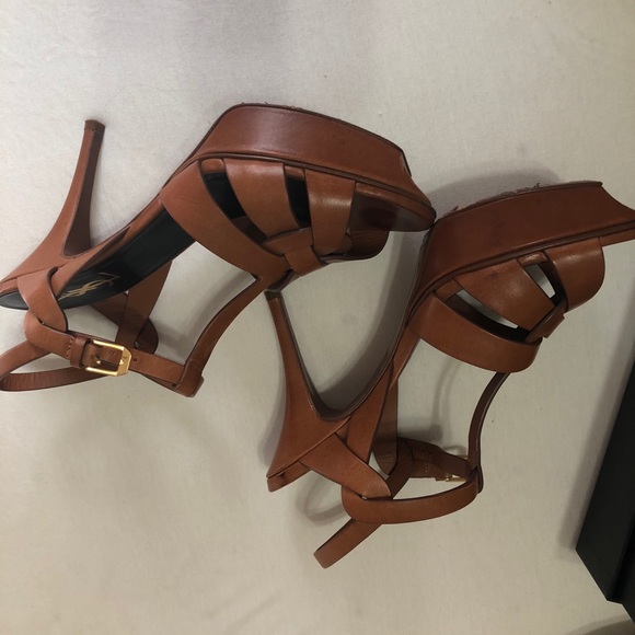 YSL Tribute Leather 105mm Platform Sandals - Picture 3 of 11